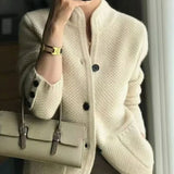 Sophia | Women's Open-Pocket V-Neck Knit Button Cardigan Sweater