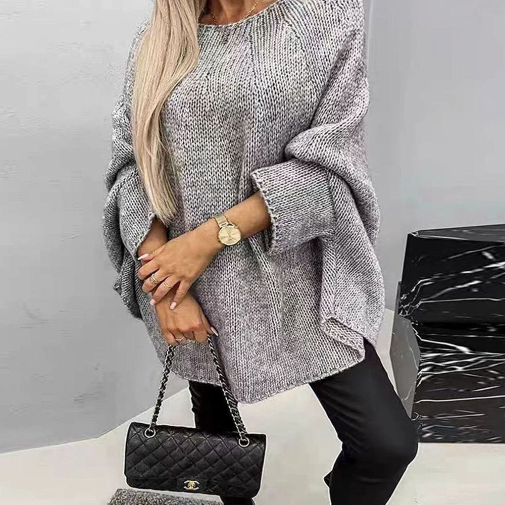 Grace | Women's Oversized Batwing-Sleeve Chunky Knitted Sweater - 3