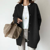 Victoria | Women's Oversized Button-Front Fuzzy Knit Winter Cardigan