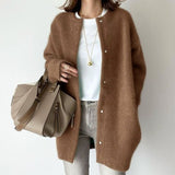 Victoria | Women's Oversized Button-Front Fuzzy Knit Winter Cardigan