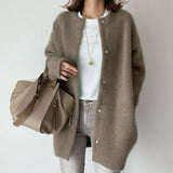 Victoria | Women's Oversized Button-Front Fuzzy Knit Winter Cardigan