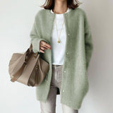 Victoria | Women's Oversized Button-Front Fuzzy Knit Winter Cardigan
