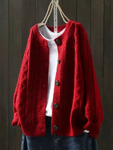 Victoria | Women's Oversized Cable-Knit Button-Down Cardigan Sweater