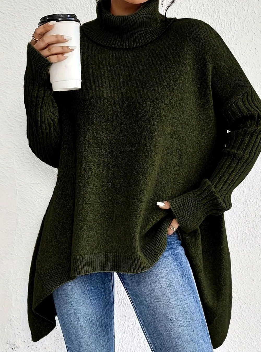 Victoria | Women's Oversized Cashmere Turtleneck Pullover Sweater