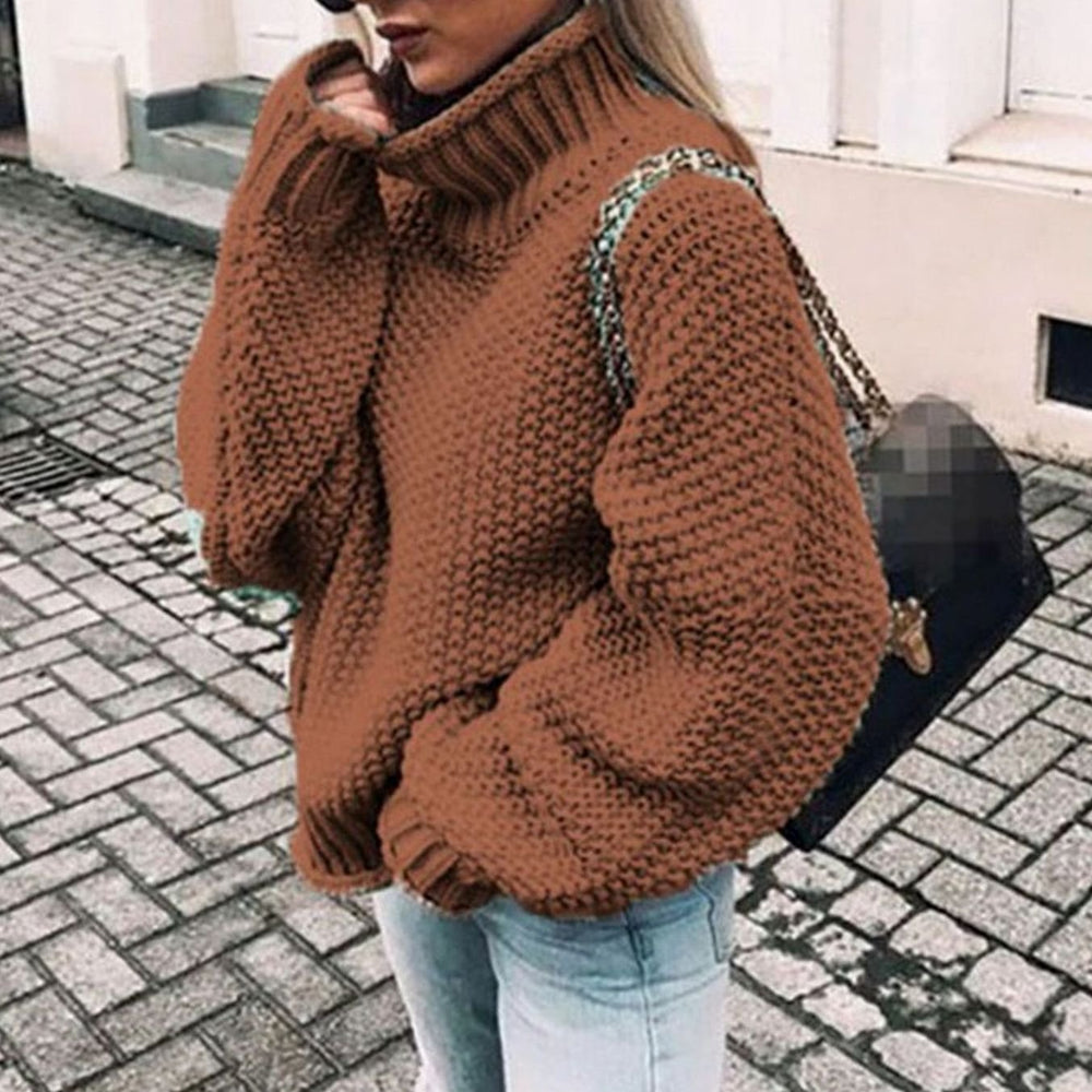 Layla | Women's Oversized Chunky Knit Turtleneck Sweater