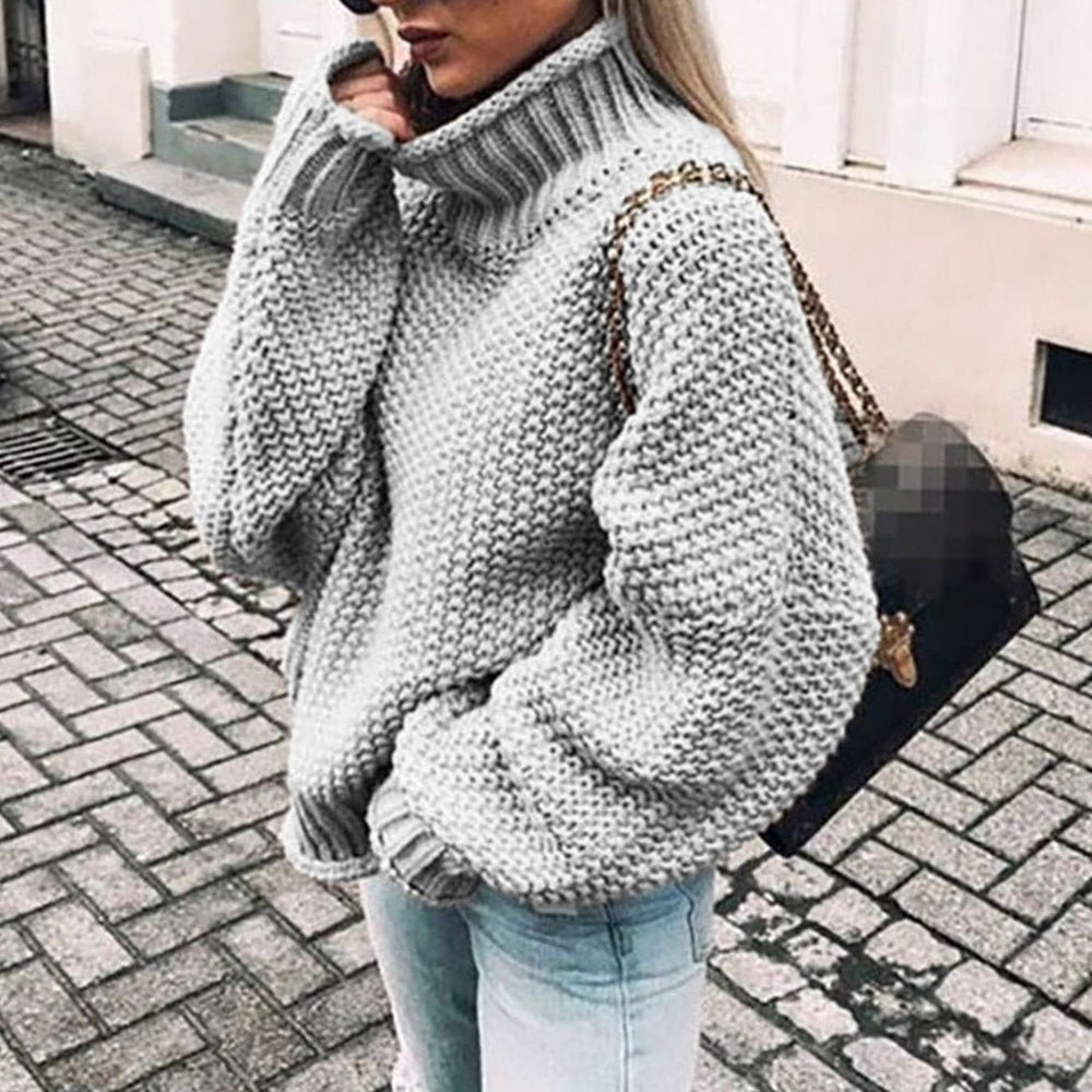 Layla | Women's Oversized Chunky Knit Turtleneck Sweater