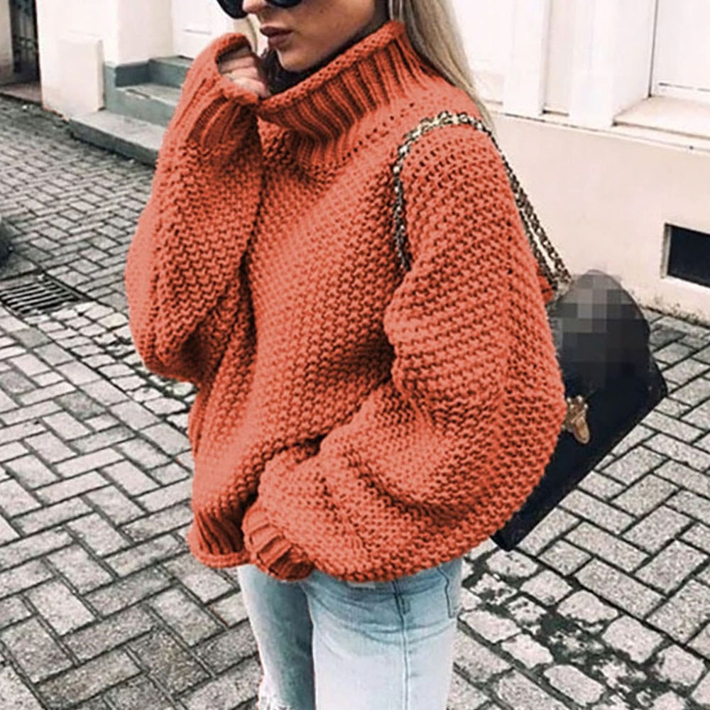 Layla | Women's Oversized Chunky Knit Turtleneck Sweater