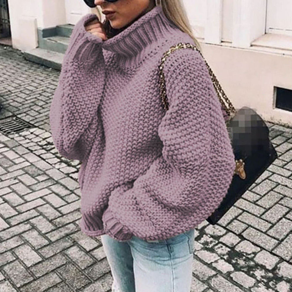 Layla | Women's Oversized Chunky Knit Turtleneck Sweater