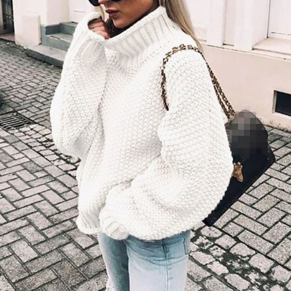Layla | Women's Oversized Chunky Knit Turtleneck Sweater