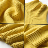 Camila | Women's Oversized Diamond-Texture Turtleneck Knit Sweater - 4