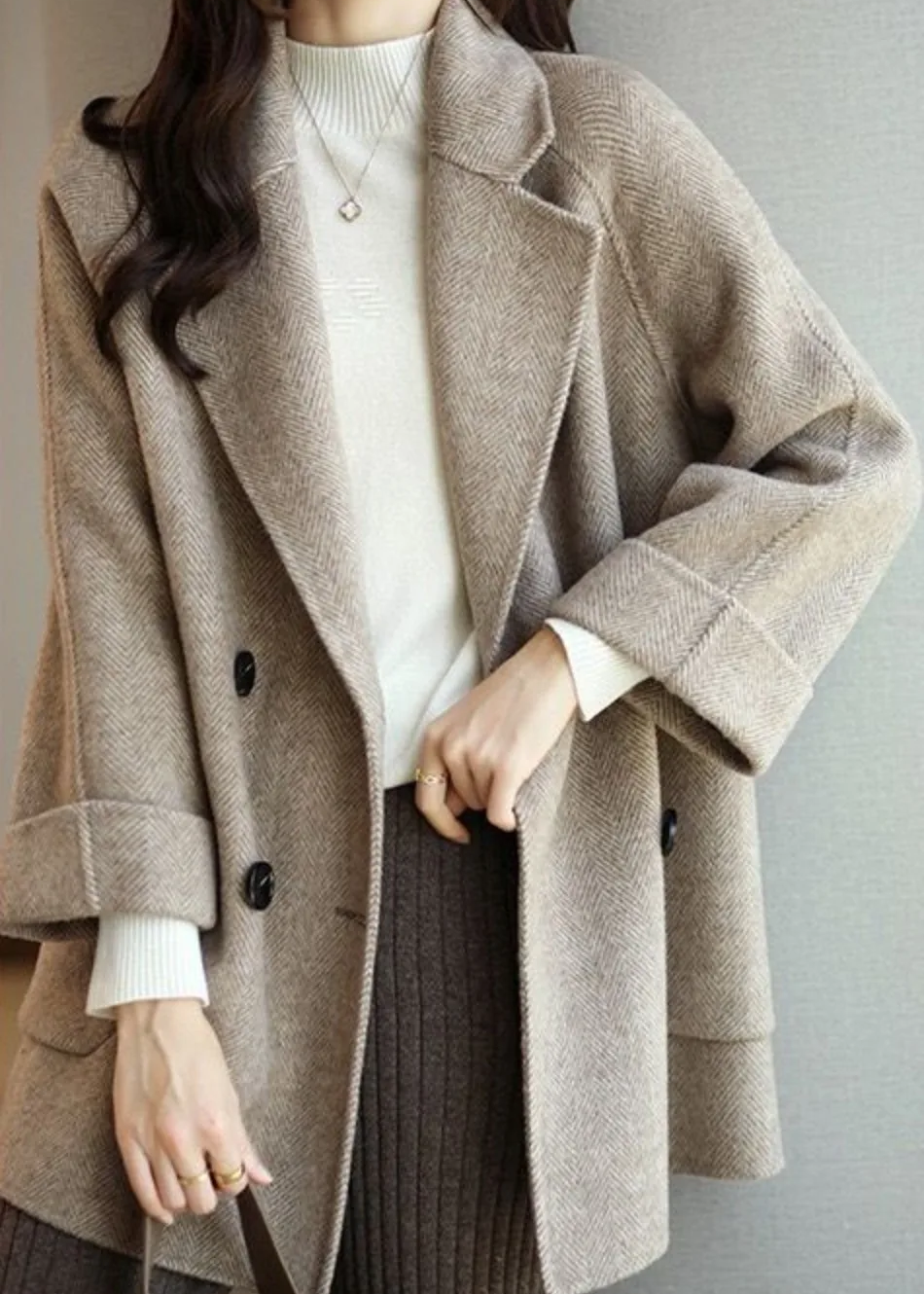 Women's double-breasted coat, view 4