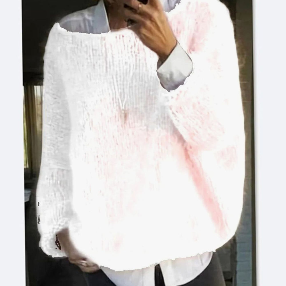 Amelia | Women's Oversized Fuzzy Knit Sweater Long Sleeve Pullover - 3