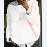 Amelia | Women's Oversized Fuzzy Knit Sweater Long Sleeve Pullover - 3