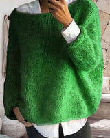 Amelia | Women's Oversized Fuzzy Knit Sweater Long Sleeve Pullover - 5
