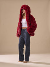 Evelyn | Women's Oversized Hooded Faux Fur Long Sleeve Winter Coat