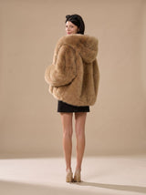 Evelyn | Women's Oversized Hooded Faux Fur Long Sleeve Winter Coat