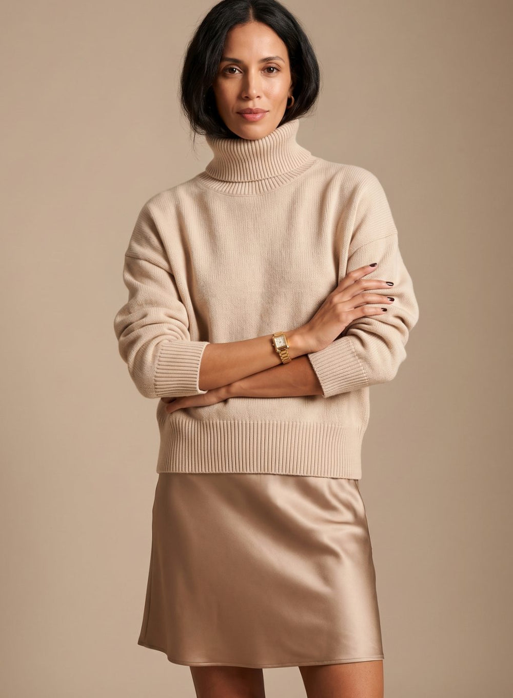 Madison | Women's Oversized Knit Turtleneck Pullover Sweater