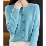 Layla | Women's Oversized Merino Wool Button-Front Knit Cardigan