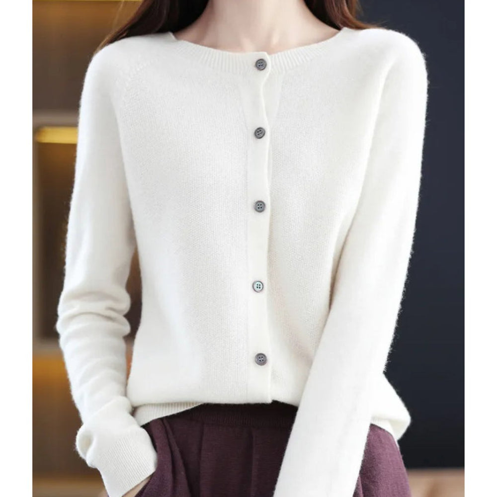 Layla | Women's Oversized Merino Wool Button-Front Knit Cardigan