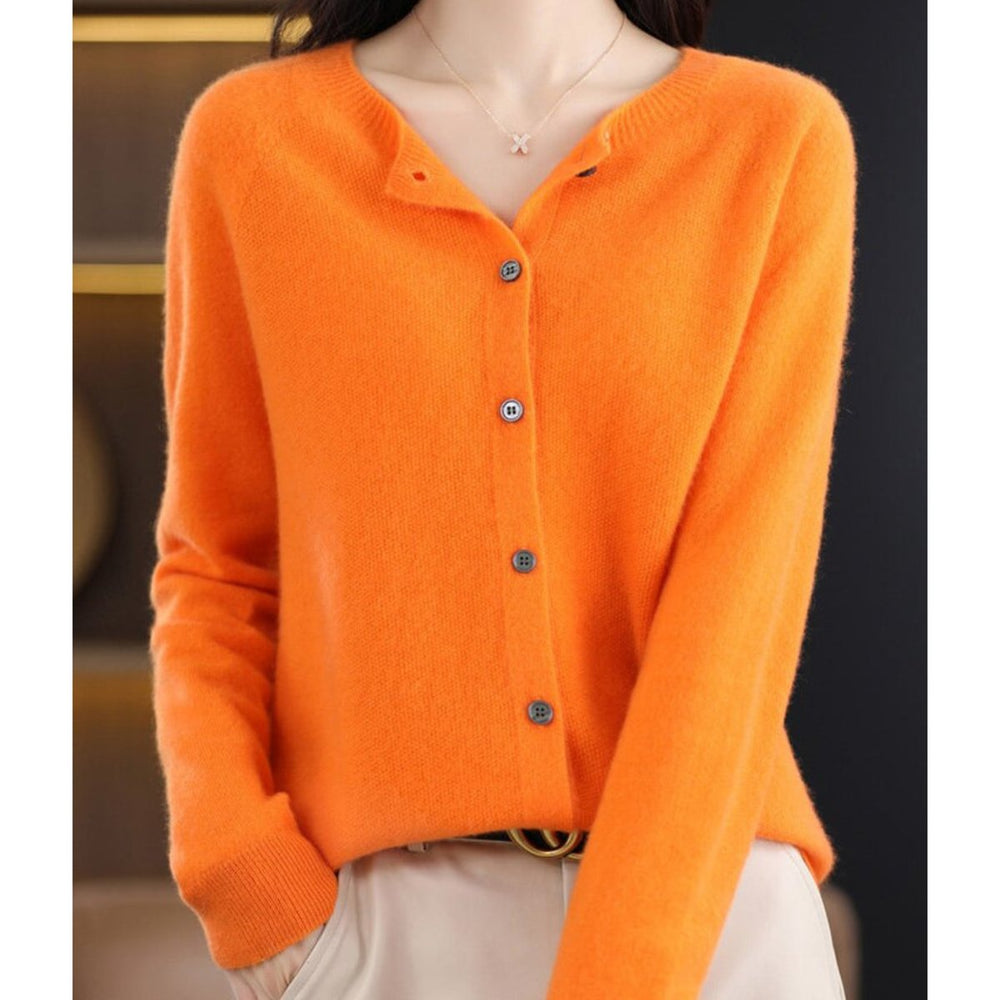 Layla | Women's Oversized Merino Wool Button-Front Knit Cardigan