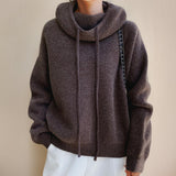 Isabella | Women's Oversized Merino Wool Hooded Turtleneck Sweater