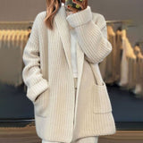 Evelyn | Women's Oversized Open-Front Knit Cardigan Scarf Collar