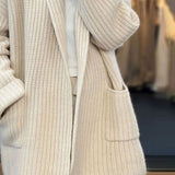 Evelyn | Women's Oversized Open-Front Knit Cardigan Scarf Collar