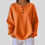 Emma | Women's Oversized Waffle Knit Sweater Henley Pullover Top