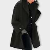 Eleanor | Women's Oversized Wool-Blend Contrast-Trim Coat
