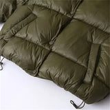 Women's Hooded Padded Puffer Jacket with Snap Closure - Warm & Stylish Winter Outerwear