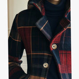 Sophia | Women's Plaid Double-Button Cropped Winter Coat Jacket