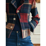 Mia | Women's Plaid Patchwork Single-Breasted Wool-Blend Jacket