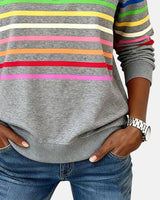 Madison | Women's Quarter Zip Sweatshirt Striped Long Sleeve Pullover