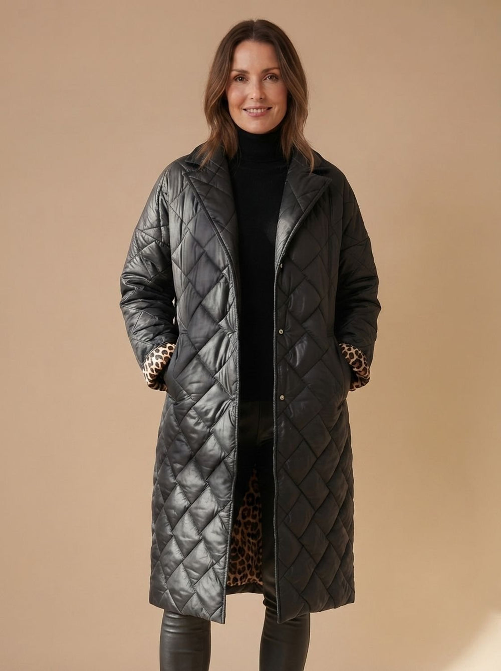Mia | Women's Quilted Diamond-Stitch Mid-Length Winter Coat