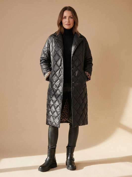 Mia | Women's Quilted Diamond-Stitch Mid-Length Winter Coat