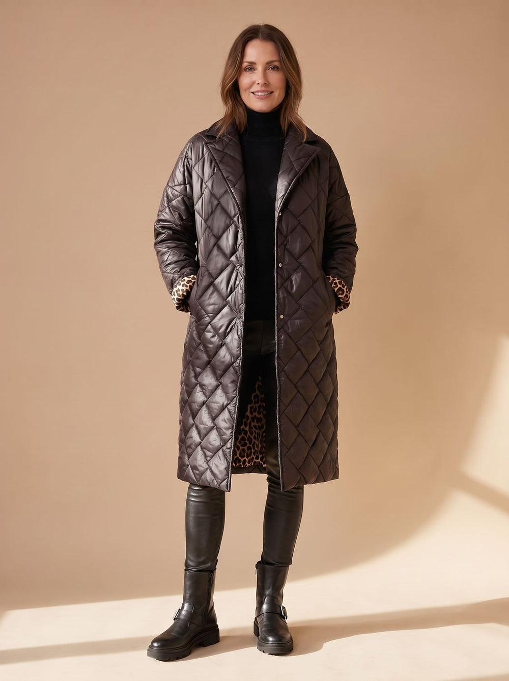 Mia | Women's Quilted Diamond-Stitch Mid-Length Winter Coat