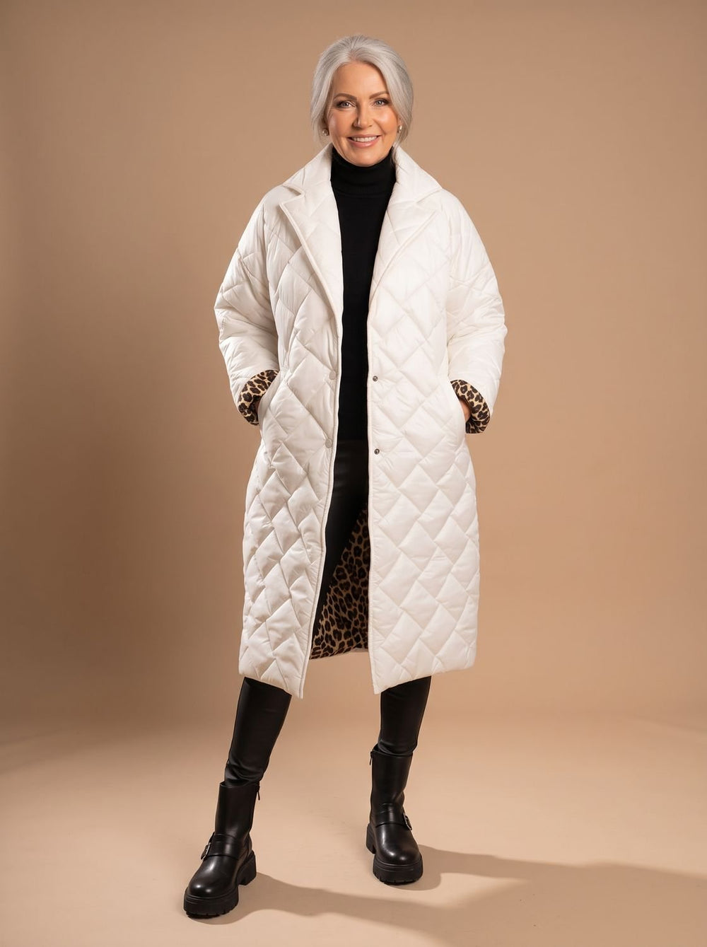 Mia | Women's Quilted Diamond-Stitch Mid-Length Winter Coat