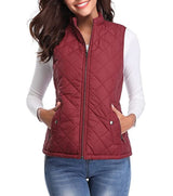 Charlotte | Women's Quilted Zip-Up Lightweight Puffer Vest Stand Collar