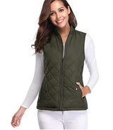 Charlotte | Women's Quilted Zip-Up Lightweight Puffer Vest Stand Collar
