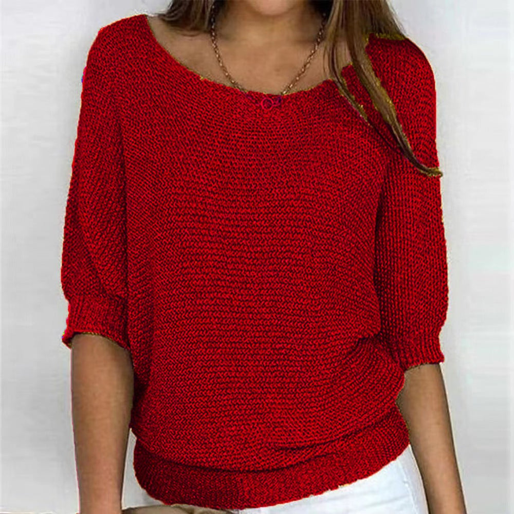 Eleanor | Women's Relaxed-Fit Batwing-Sleeve Knit Pullover Sweater