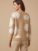 Grace | Women's Relaxed-Fit Floral Intarsia Knit Crewneck Sweater