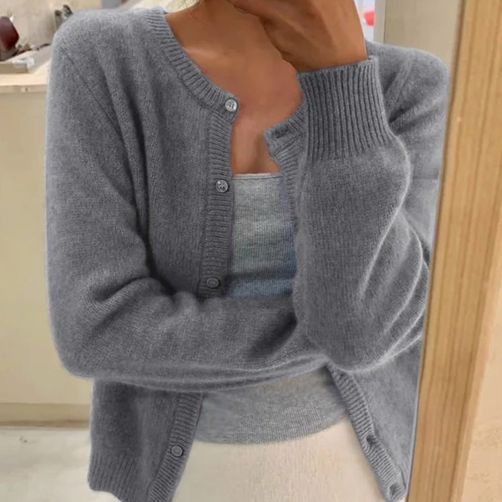 Evelyn | Women's Relaxed-Fit Long Sleeve Button Cardigan Sweater