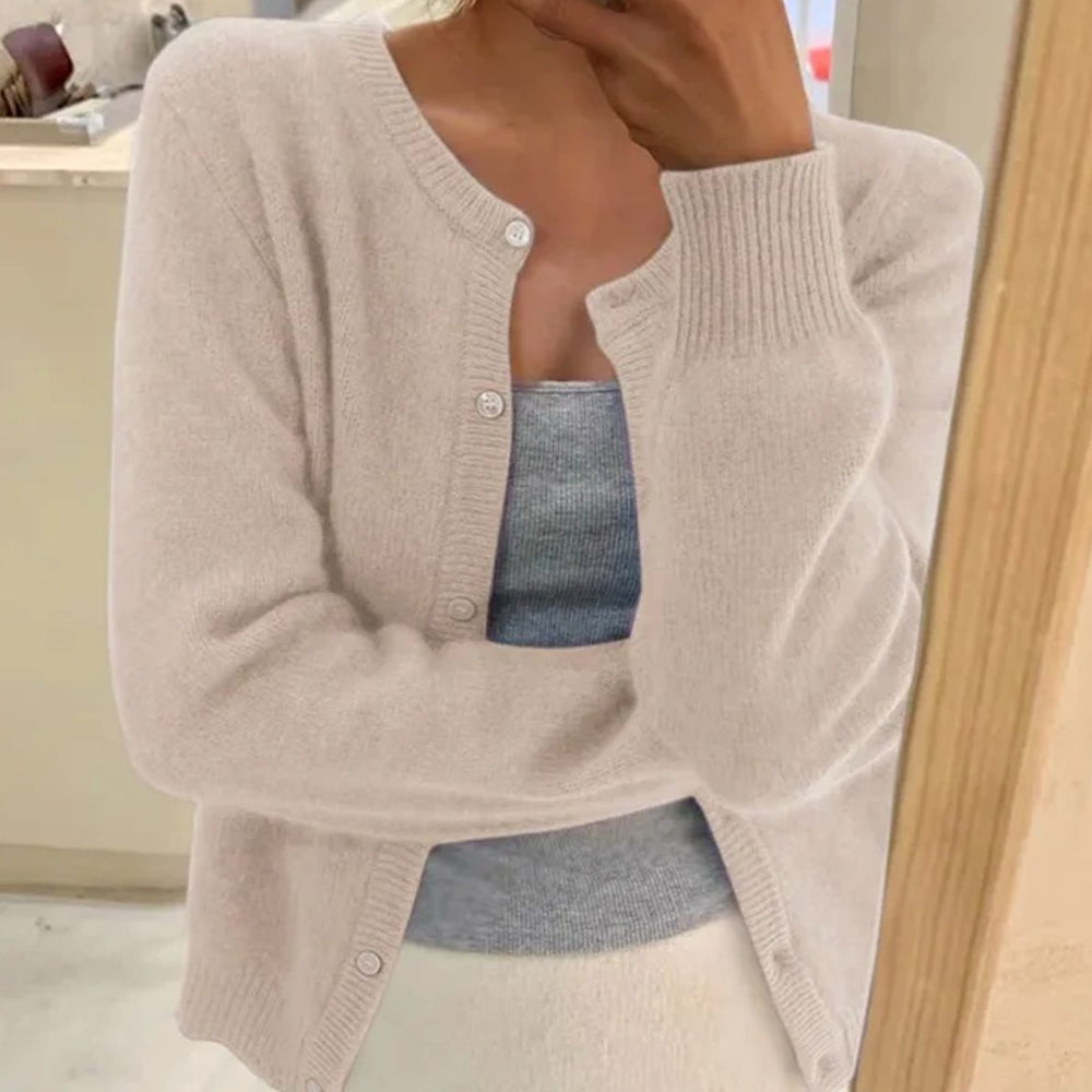 Evelyn | Women's Relaxed-Fit Long Sleeve Button Cardigan Sweater - 3