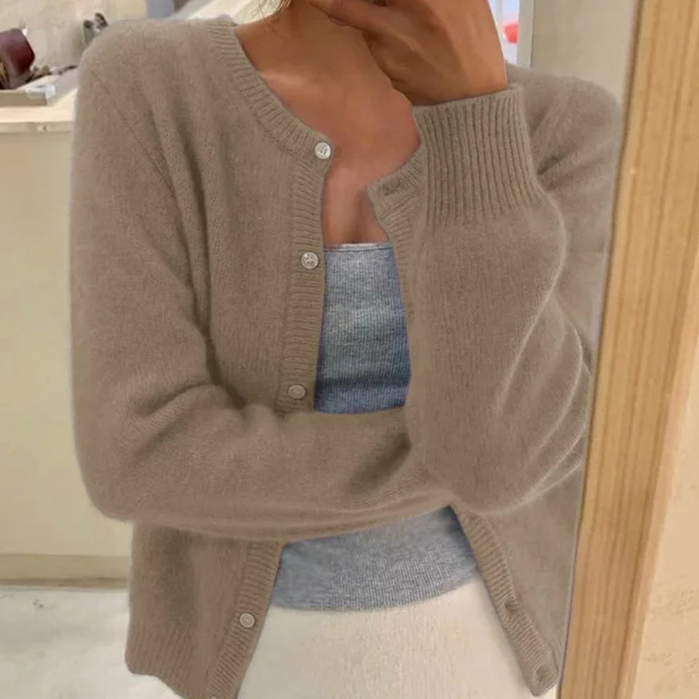 Evelyn | Women's Relaxed-Fit Long Sleeve Button Cardigan Sweater - 5