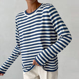 Evelyn | Women's Relaxed-Fit Nautical Striped Long Sleeve Sweater