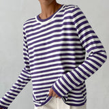 Evelyn | Women's Relaxed-Fit Nautical Striped Long Sleeve Sweater
