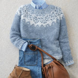 Mia | Women's Relaxed-Fit Nordic Fair Isle Knit Crewneck Sweater