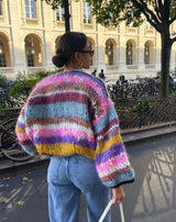 Aria | Women's Relaxed-Fit Striped Knitted Cardigan Oversized Sweater