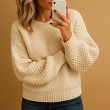 Emma | Women's Relaxed-Fit Textured Crewneck Knit Sweater