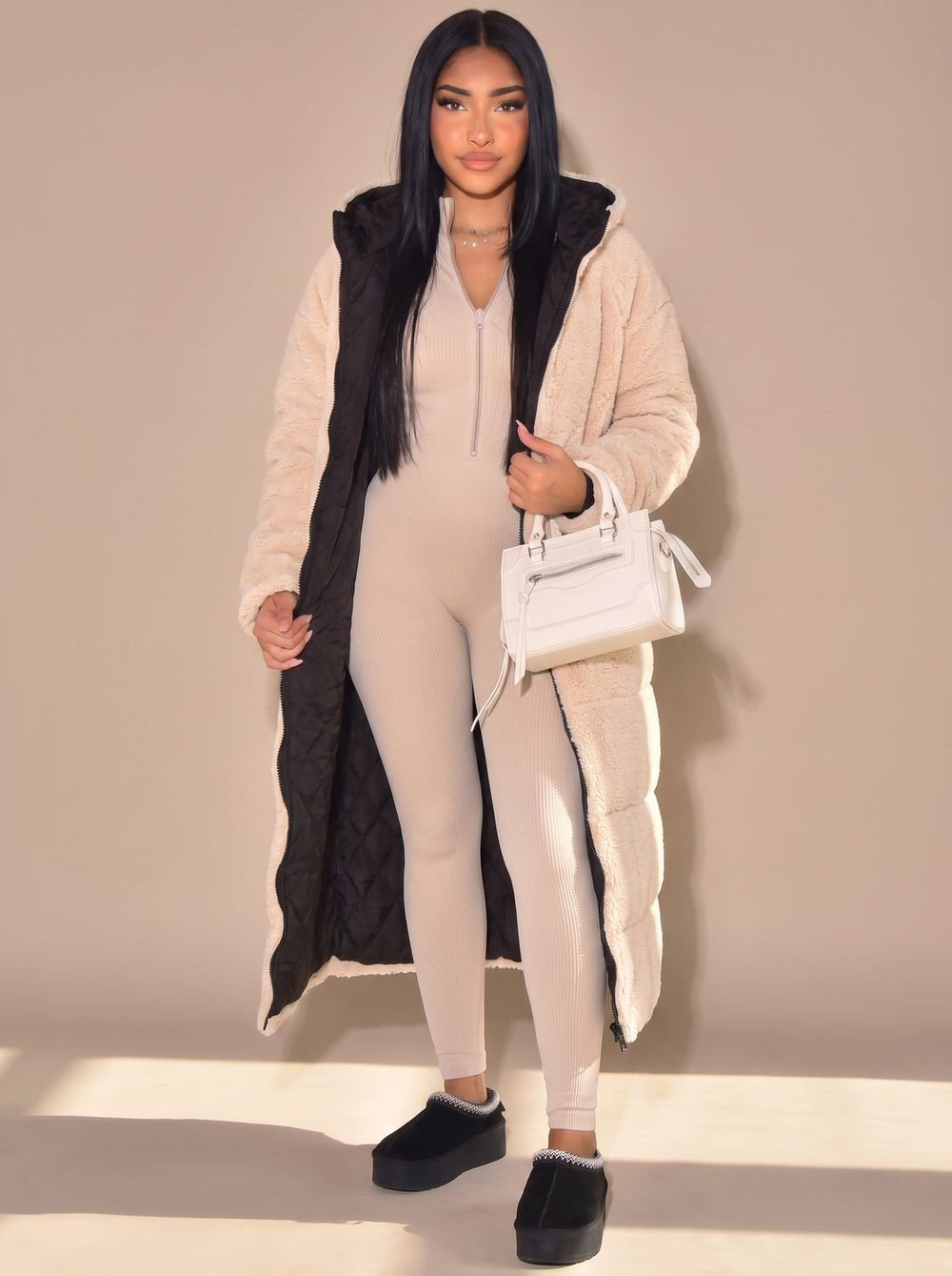 Grace | Women's Reversible Longline Hooded Puffer Winter Coat